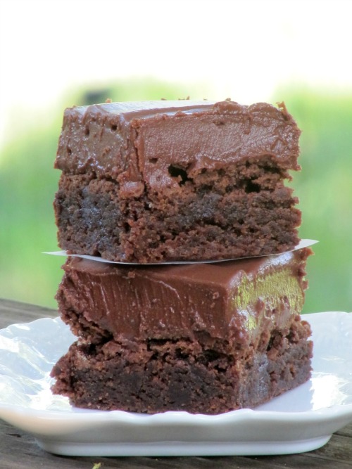 stack of fudgy brownies from trisha yearwood recipe.