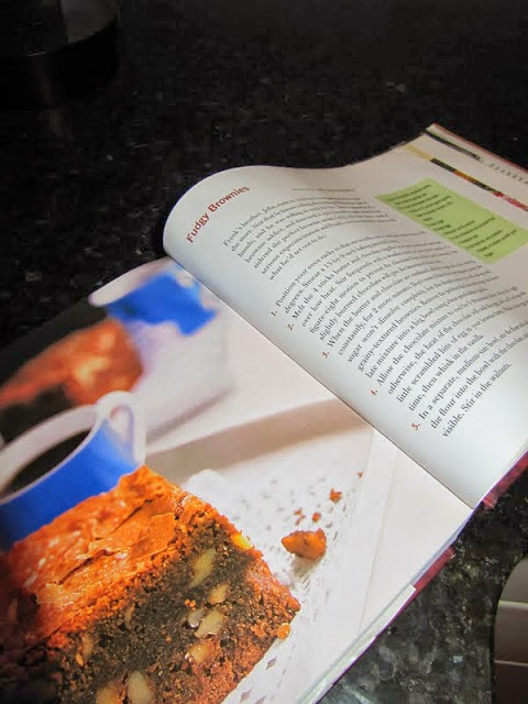 An open Once Upon A Tart cookbook showing the recipe for Brownies From Once Upon A Tart.